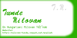 tunde milovan business card